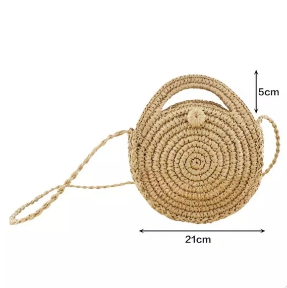 Sale!🆕Straw Circle Beach Handbag Bohemian Rattan - Picture 10 of 16